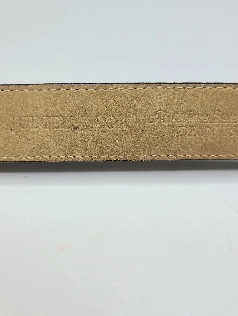 Judith Jack Brown Suede Snakeskin Genuine Leather USA Belt Strap